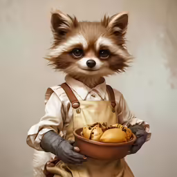 there is a picture of someone wearing a costume like a racoon