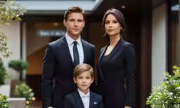 two people, one in a suit, are standing together