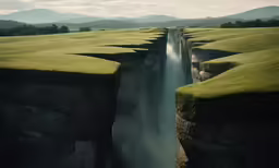 the water has been running out of it and into the land