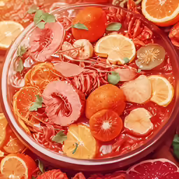 a plate that has a bunch of different fruits on it