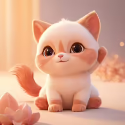a doll like cat with big brown eyes and a mane