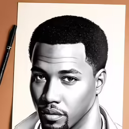 the drawing of john luther jones on the paper has a pencil and a marker