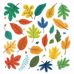 colorful fall leaves in an abstract pattern