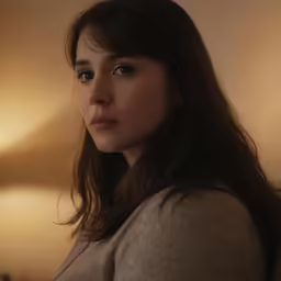 an image of woman staring at something