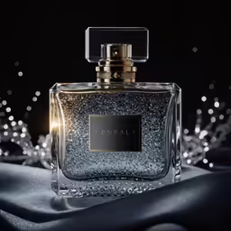 a bottle with the name emberia in gold is on the table