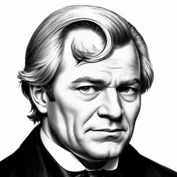 the drawing depicts the head of an older man