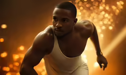 man in white tank top holding on to his leg