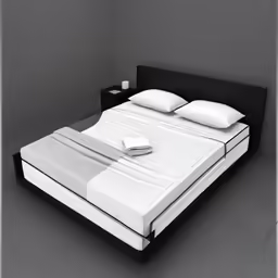 a bed with two pillows on top of it
