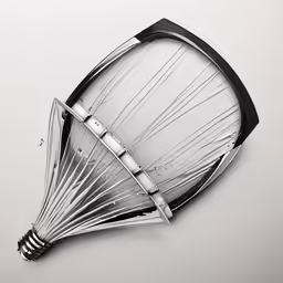 a black and white photo of a big fan