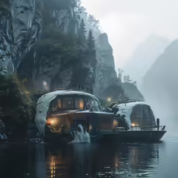 the small boats are being maneuverd on a lake