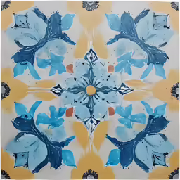 a painted flower pattern on a white wall