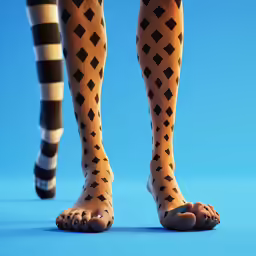 a female with some sort of legs wearing socks