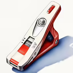 there is a hand plane shaped device with a button