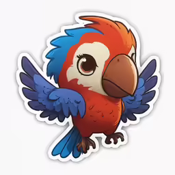 a bird with blue wings sitting on a white surface