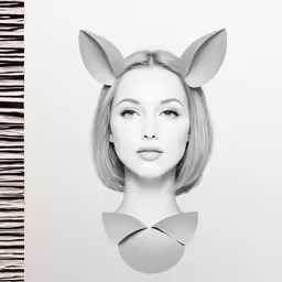 a woman is pictured in this artistic image with her hair pinned back