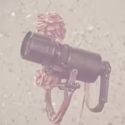 a small flower and a camera