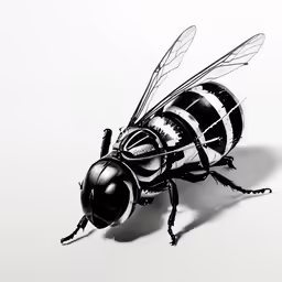 the fly is black and white with a small stripe