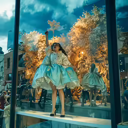 an image of a woman in the window display