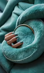 a doll is lying on top of a blanket