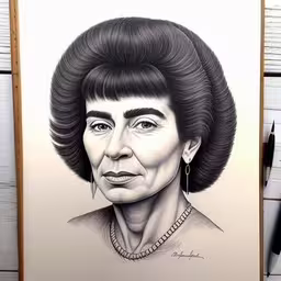 a drawing of a woman