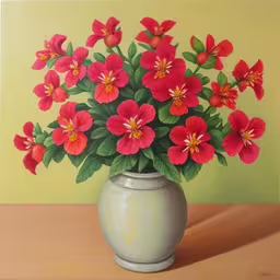 /tmp/FOOLqPxT3.jpg = an image of a painting of flowers in a vase
,/tmp/FOOLqPxT3.jpg = red flowers are in a blue vase on a table
,/tmp/FOOLqPxT3.jpg = a painting of a bunch of red flowers
,/tmp/FOOLqPxT3.jpg = an oil painting of some red flowers in a white vase
,/tmp/FOOLqPxT3.jpg = a painting of red flowers in a vase
,/tmp/FOOLqPxT3.jpg = a painting of red flowers in a white vase
,/tmp/FOOLqPxT3.jpg = this is a oil painting of red flowers
