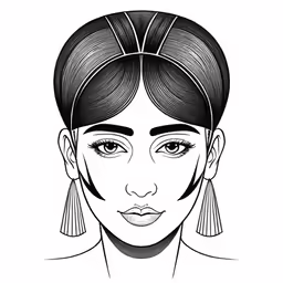 an illustration of a girl with braids and earrings