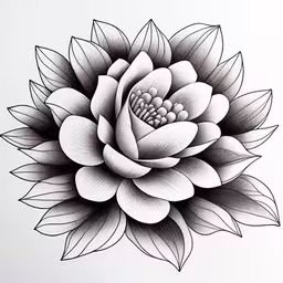 a white flower with green leaves in it
