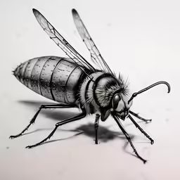 the head and wings of a fly fly on the floor