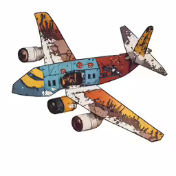 an image of an airplane that is painted on