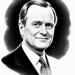 a drawing of a man in a suit and tie