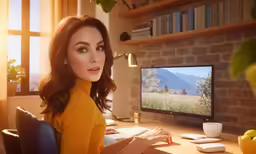 an image of a woman that is on the computer screen