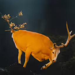 a very weird and unusual looking deer walking along