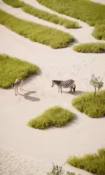 a zebra and other animals are standing in the sand