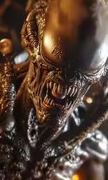 a creepy looking monster made out of metal