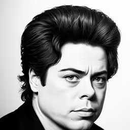 a close up of a person wearing a suit and tie