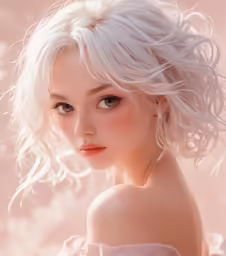 a woman with blonde hair is wearing a pink dress