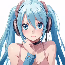 the girl with headphones in her hair is posing for a photo