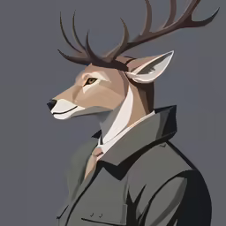 a digital painting of an animal wearing a jacket