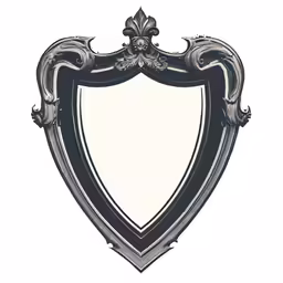 an ornate mirror is sitting on the wall