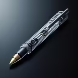 the parker ball pen is made up of crystal and gold ink