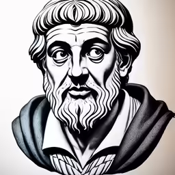 a black and white image of an old man