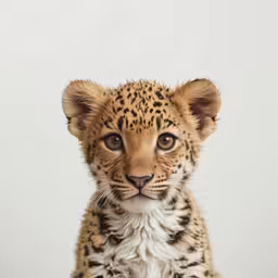 a very cute small lion cub posing for a photo