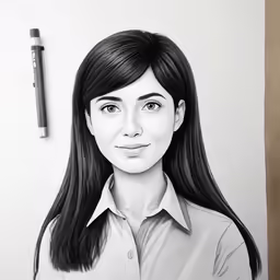 an artistic pencil drawing of a girl