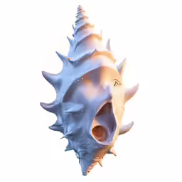 this unique sea creature sculpture features spikes and long toothed teeth
