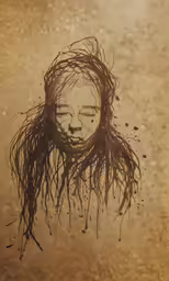 an artistic photograph of a woman with a head made out of branches