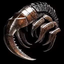 a scorpion like creature with very large teeth