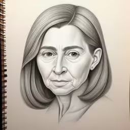 a drawing of a woman