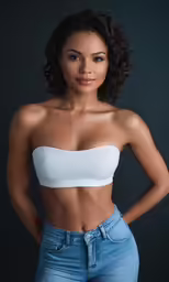 an image of a woman that has very toned breast