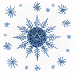 a large blue snowflake on a white background
