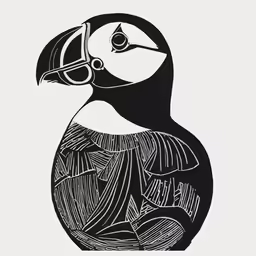 a bird is drawn in a black and white frame
